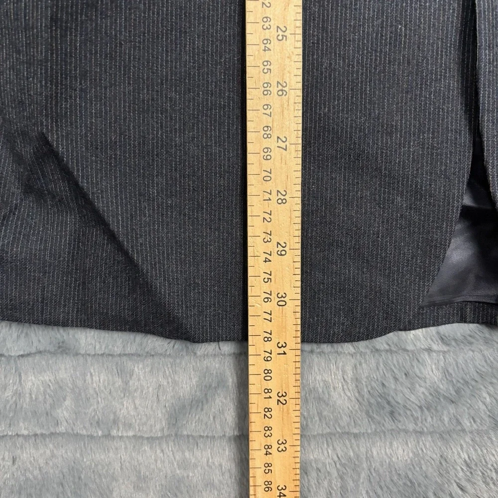 Alfani Vintage Mens Pure New Wool Pinstripe Blazer Made in France Charcoal 42R